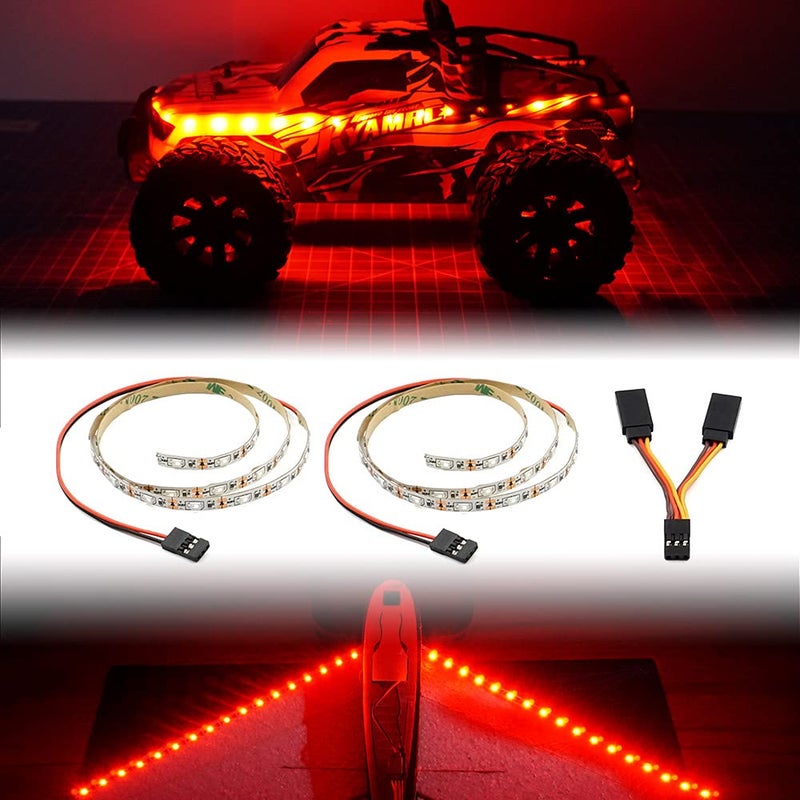 elechawk LED Light Strip for RC Fixed Wing Airplane Flying Wing Plane AR Wing Drone Model Car Truck (Red) - Image 1